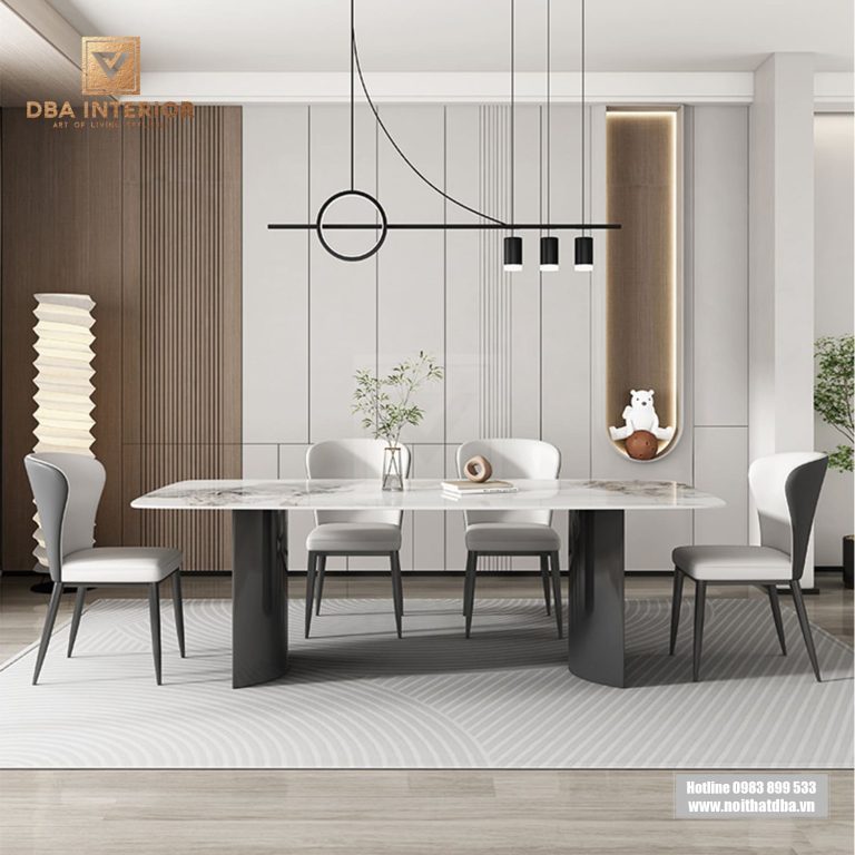 Bàn ăn hiện đại mặt đá cao cấp phong cách Italian Luxury BA13