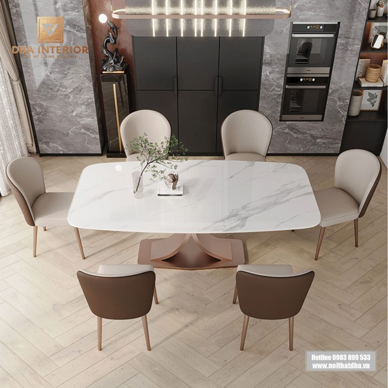 Bàn ăn chân CHANEL mặt đá cao cấp BA03