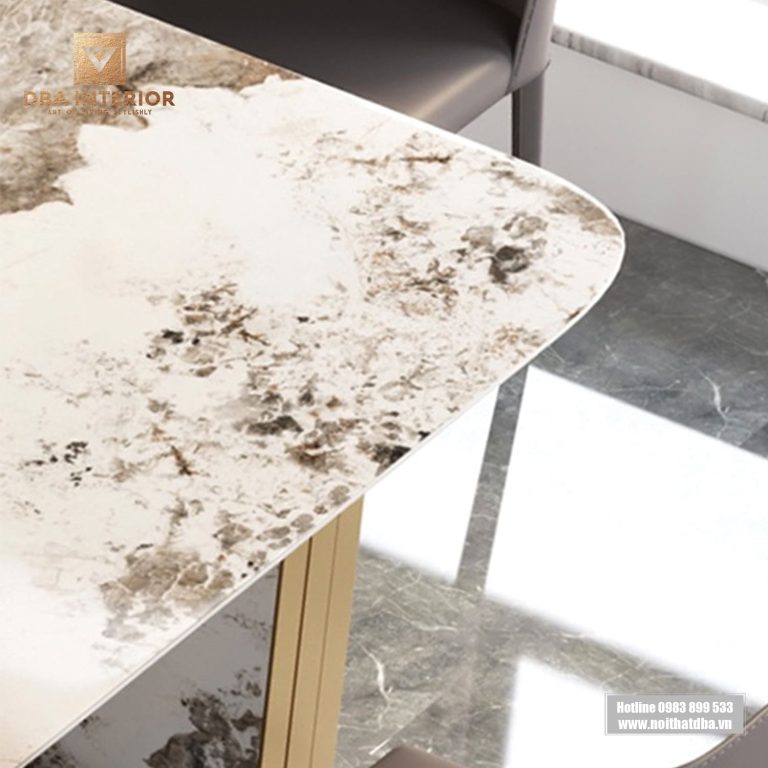 Bàn ăn mặt đá ceramic chống xước nhập khẩu cao cấp BA17