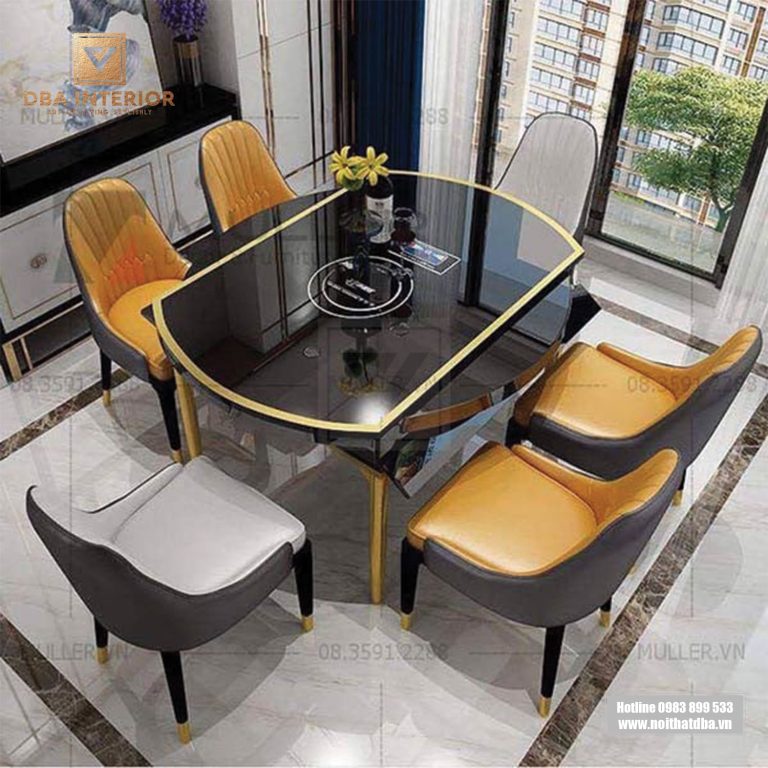 Bàn ăn thông minh mặt kính cường lực tiện dụng cho gia đình BA02