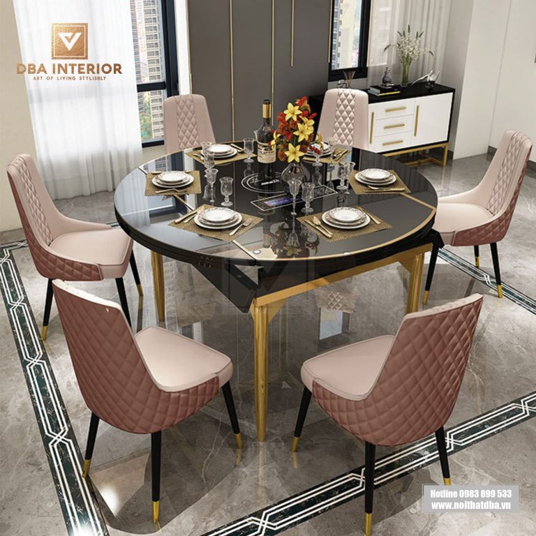 Bàn ăn thông minh mặt kính cường lực tiện dụng cho gia đình BA02
