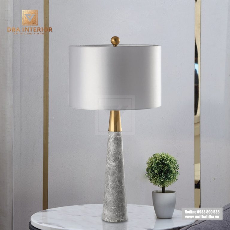 Đèn ngủ để bàn thân đá tự nhiên cho không gian luxury