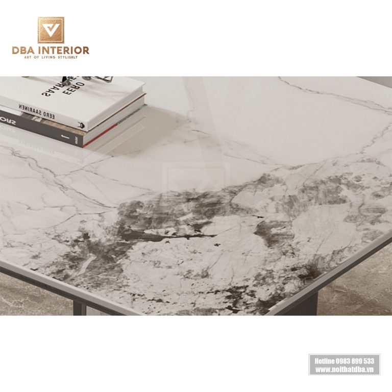 Bàn ăn mặt đá ceramic cao cấp thiết kế tôn vinh không gian ấn tượng BA55