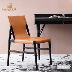 Ghế ăn phong cách Ý khung gỗ rắn bọc da yên cao cấp GA31
