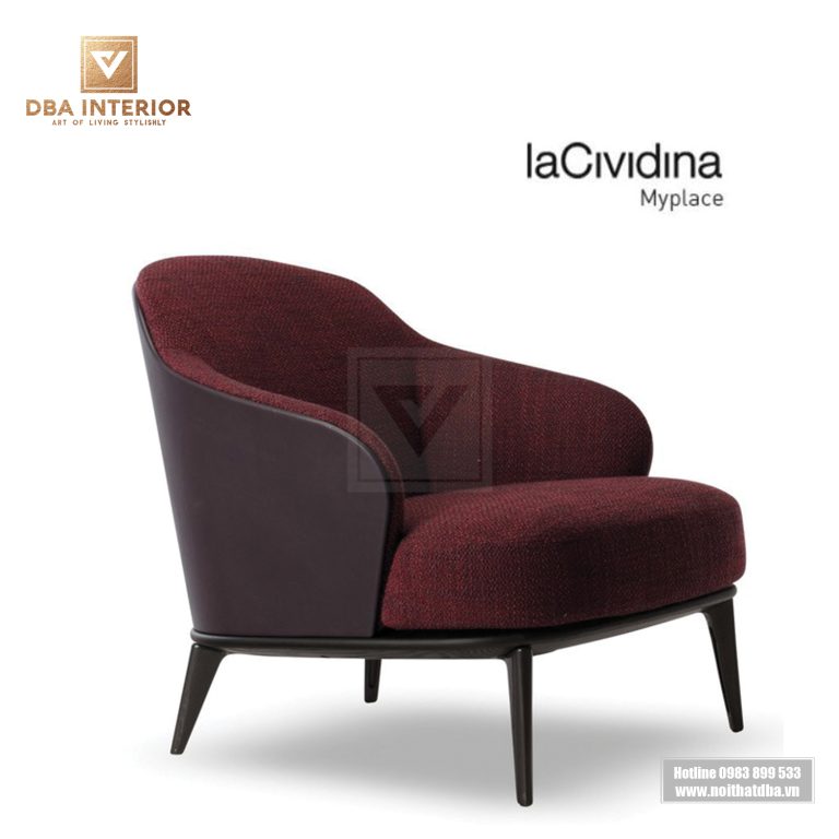 Ghế thư giãn hiện đại khung gỗ rắn Minotti Leslie GH16