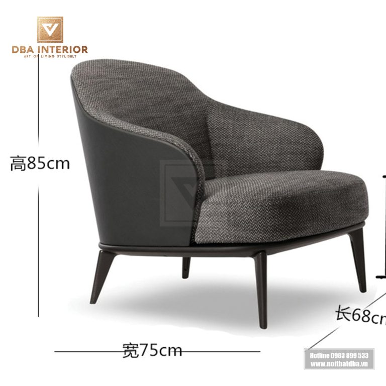 Ghế thư giãn hiện đại khung gỗ rắn Minotti Leslie GH16