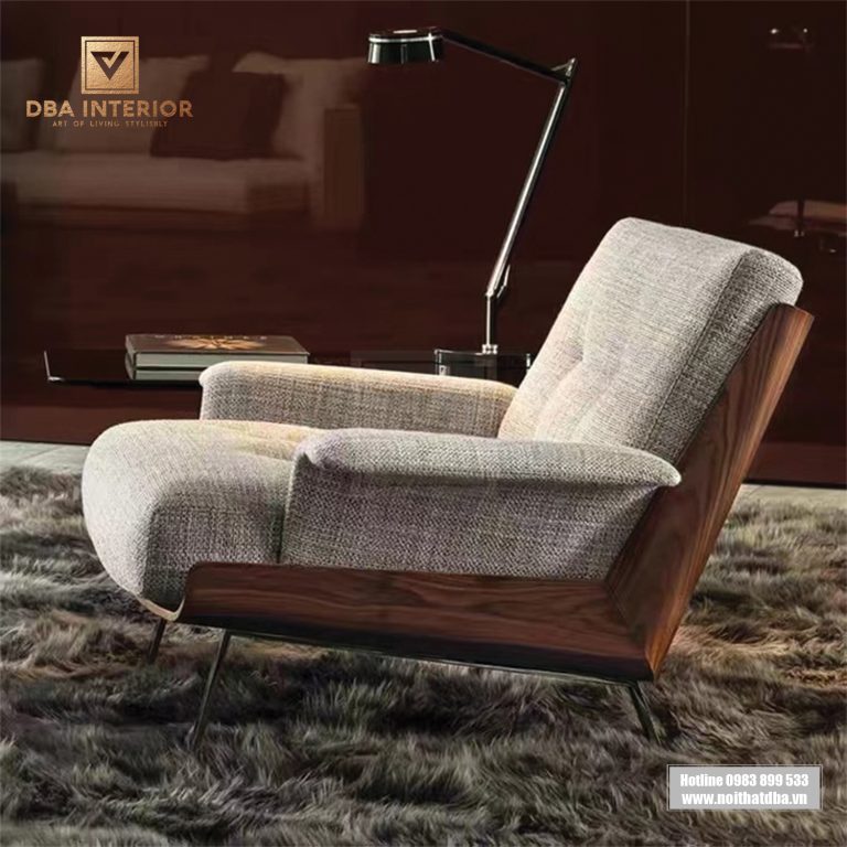 Ghế đơn thư giãn lưng ốp gỗ cao cấp hiện đại GH10