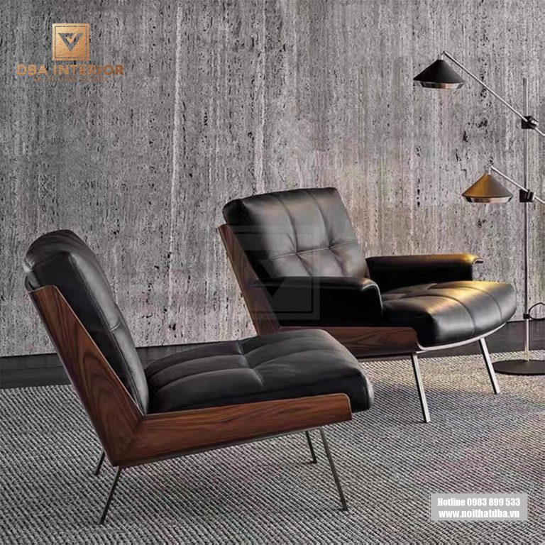 Ghế đơn thư giãn lưng ốp gỗ cao cấp hiện đại GH10