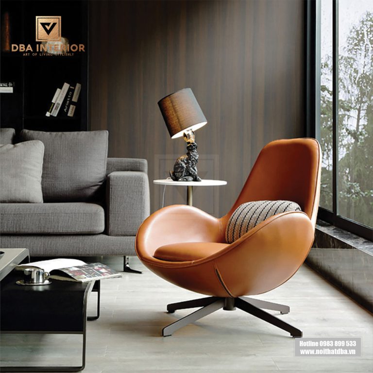 Ghế thư giãn đơn dáng vỏ trứng độc đáo có chân xoay GH06