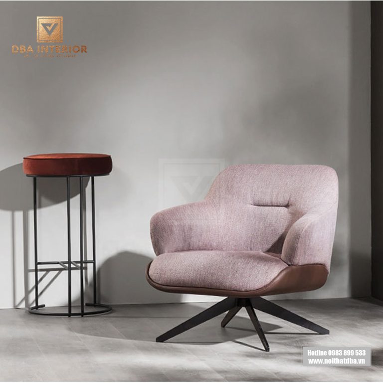 Ghế thư giãn hiện đại chất liệu len có chân xoay tiện dụng GH08