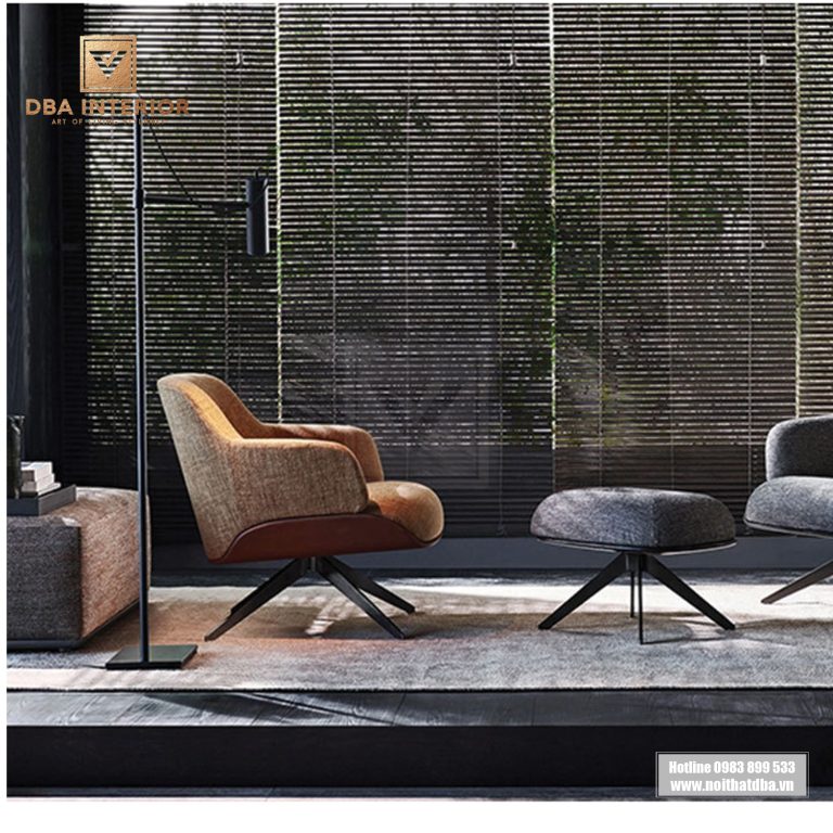 Ghế thư giãn hiện đại chất liệu len có chân xoay tiện dụng GH08