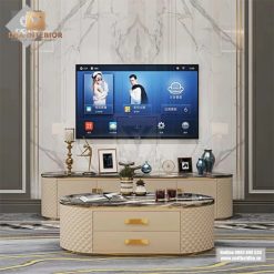 Set bàn trà, kệ TV mặt đá nhập khẩu phong cách luxury SCB07
