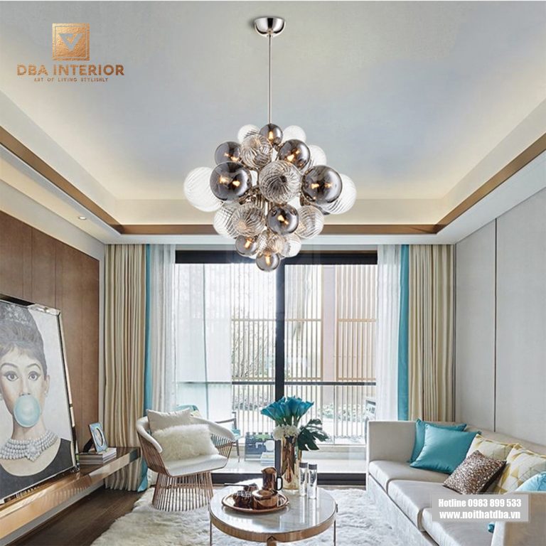 Đèn chùm thủy tinh Cyan cao cấp phong cách hiện đại DT14