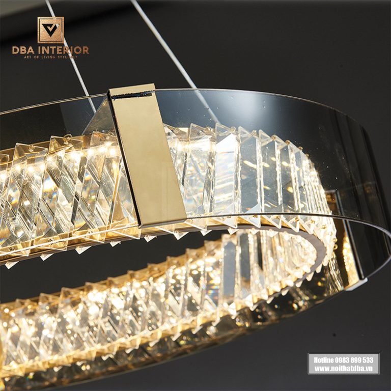 Đèn chùm thả trần pha lê sang trọng cho không gian phòng khách DLX03