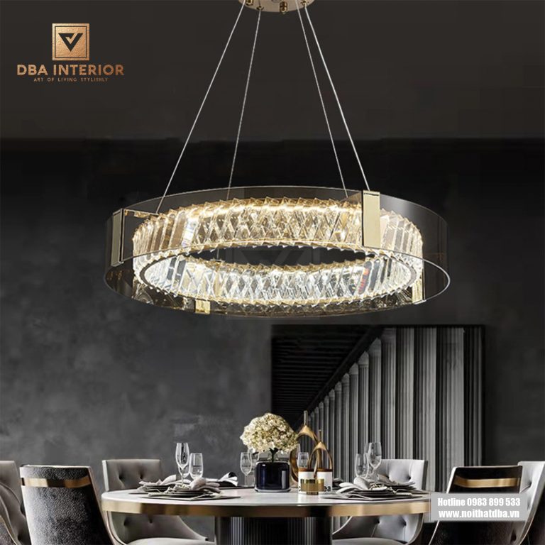 Đèn chùm thả trần pha lê sang trọng cho không gian phòng khách DLX03